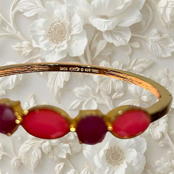 Kate Spade New York Faceted Floral Pink & Purple Bangle Bracelet EUC - Picture 5 of 6